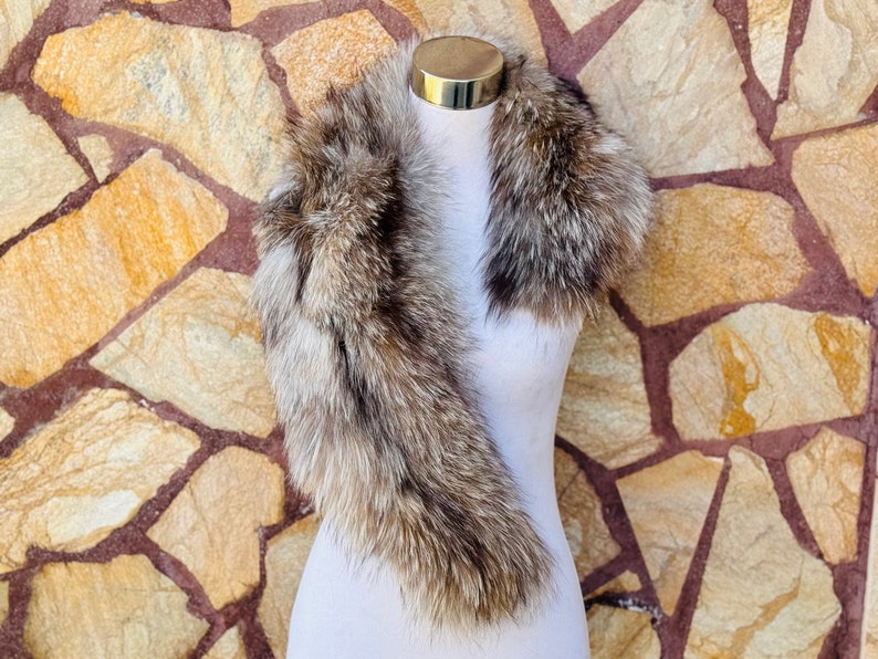 Crystal Natural Fox fur collar scarf