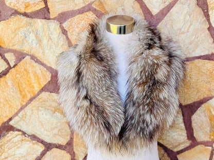 Crystal Natural Fox fur collar scarf