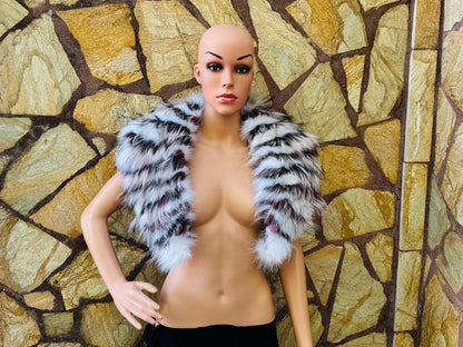 Colorful Fox fur collar scarf