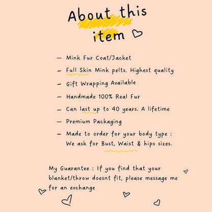 Elegant Silver Natural Mink Fur Jacket Coat with Collar – Handmade Luxury