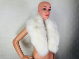 White Fox fur collar scarf, Wedding fur idea