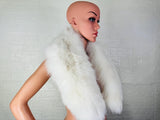 White Fox fur collar scarf, Wedding fur idea