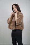 Luxury mink fur coat for women — short-length winter jacket made from genuine fur