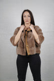 Elegant mink fur jacket for women — classic tailored design with soft lining
