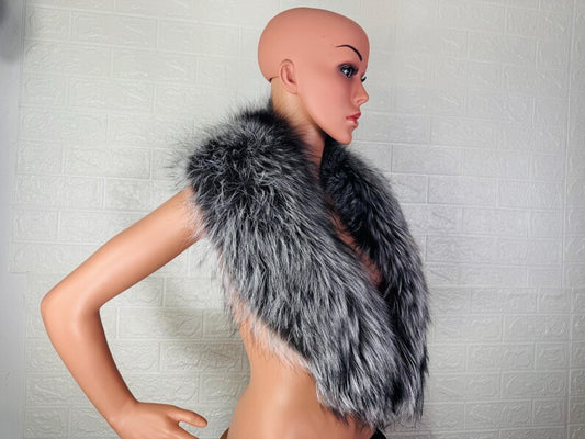 Silver Fox fur collar scarf