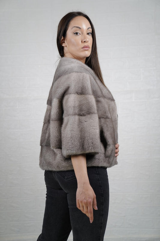 Elegant mink fur jacket for men — classic tailored design with soft lining