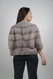 Genuine mink fur short coat — cropped style for chic evening wear