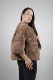Genuine mink fur short coat — cropped style for chic evening wear