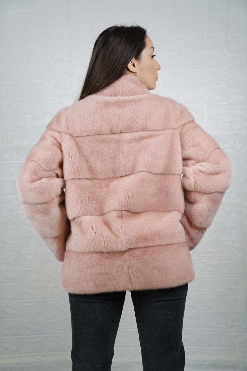Stylish mink fur coat for formal occasions
