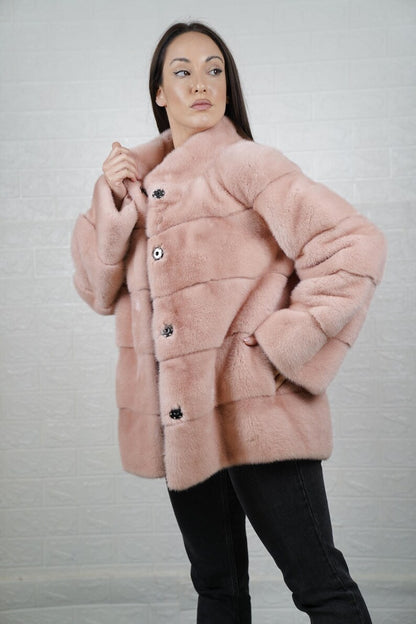 Premium mink fur jacket with soft texture