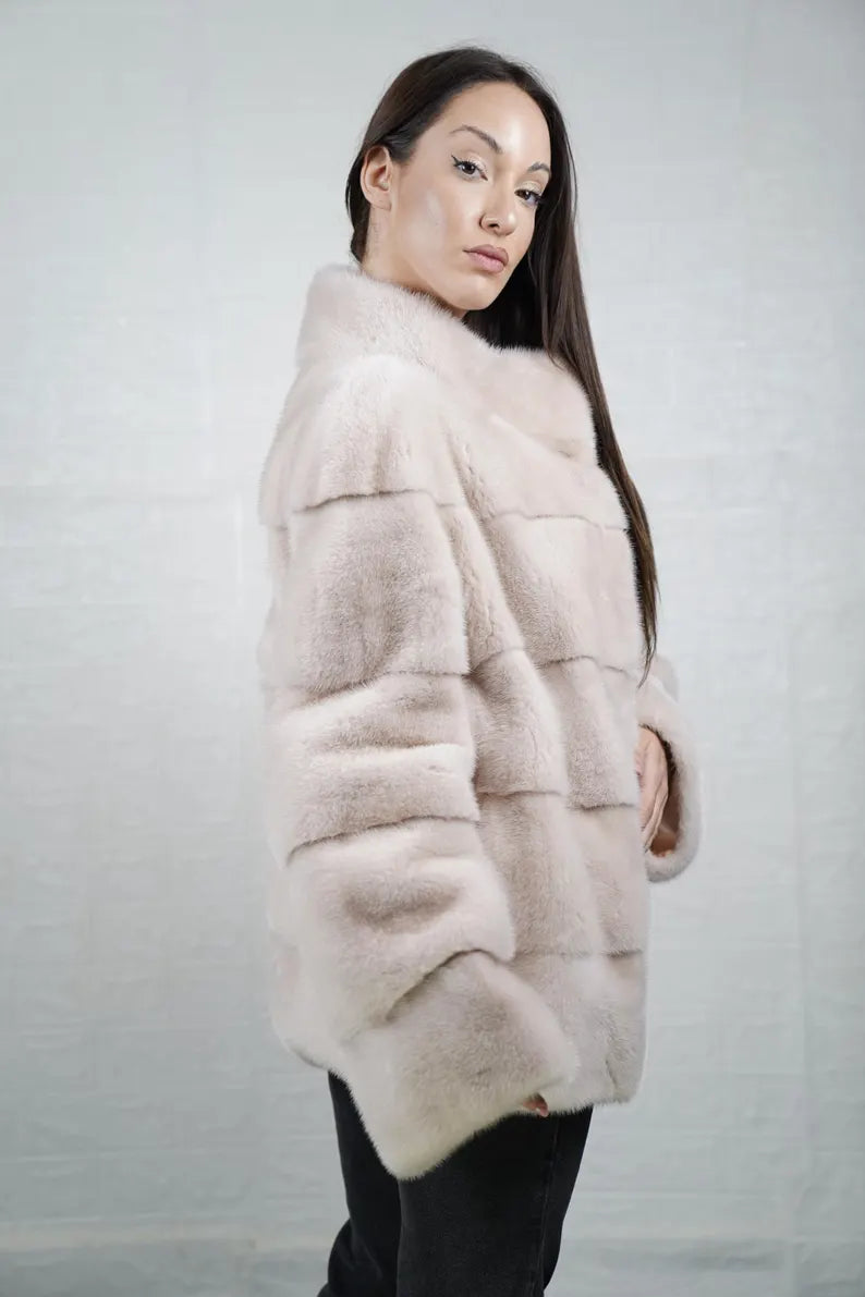 Stylish mink fur coat for formal occasions