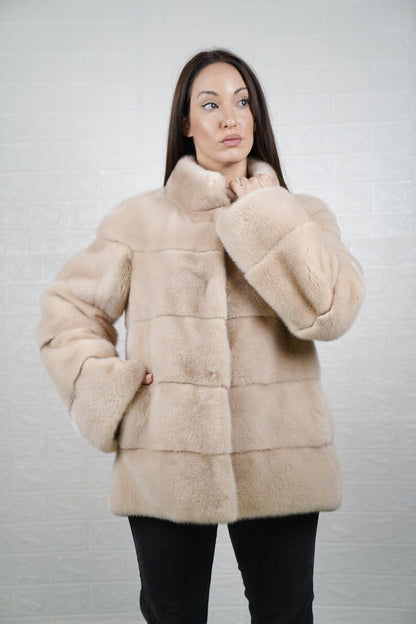 Stylish mink fur coat for formal occasions