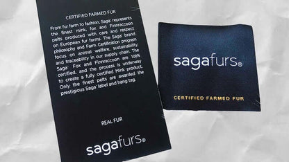 Saga Furs certified farmed fur — provenance and quality assurance for the Fox Fur Blanket Throw Red Burgundy — Full Skin Saga Furs, TatiFurs