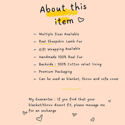 Colorful Real Sheepskin Fur Throw Blanket Lamb Wool