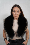 Detachable fox fur collar with full volume