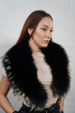 Elegant fox fur collar highlighting the natural texture of the fur