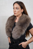 Detachable fox fur collar with full volume