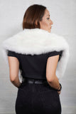 Plush fox fur collar with soft, fluffy texture