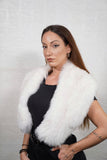 Elegant fox fur collar highlighting the natural texture of the fur