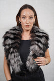 Detachable fox fur collar with full volume