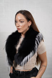 Natural fox fur collar with soft, flowing hair