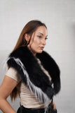 Detachable fox fur collar with full volume