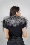Elegant fox fur collar highlighting the natural texture of the fur