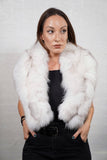 Detachable fox fur collar with full volume