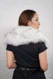 Natural fox fur collar with soft, flowing hair