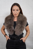 Gorgeous brown chocolate fox fur collar scarf