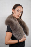Elegant fox fur collar highlighting the natural texture of the fur