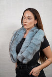 Elegant fox fur collar wrapped around a mannequin, showing its rich texture