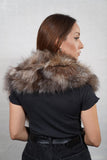 Smooth fox fur collar with dense, long fur