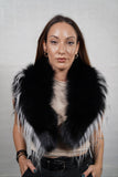 Smooth fox fur collar with dense, long fur