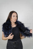 Natural fox fur collar with soft, flowing hair