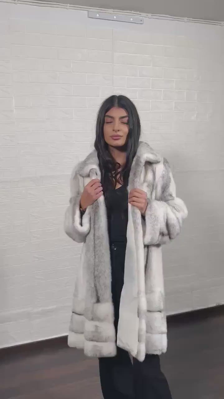 mink fur coat black cross — vertical upper body construction, natural pelt direction shoulder to hip — Greek craftsmanship, TatiFurs
