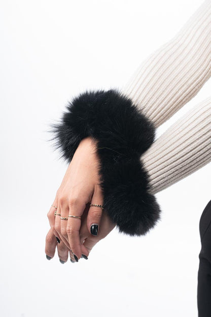Black Fox Fur Cuffs