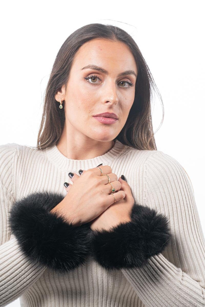 Black Fox Fur Cuffs