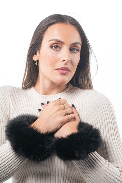 Black Fox Fur Cuffs