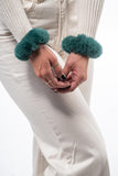Green Rex Rabbit Fur Cuffs