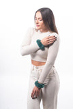 Green Rex Rabbit Fur Cuffs