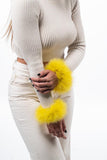 Yellow Fox Fur Cuffs