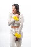 Yellow Fox Fur Cuffs