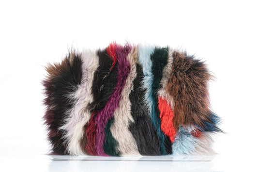 Fur bags, fur shoulder bag , multicolor fur bag