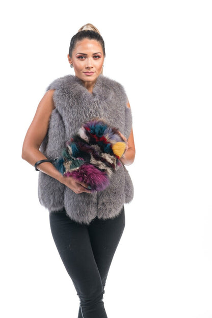 Fur bags, fur shoulder bag , multicolor fur bag