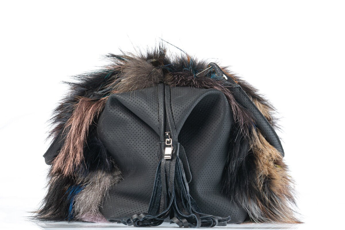 Fur bags, fur shoulder bag , multicolor fur bag