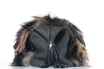 Fur bags, fur shoulder bag , multicolor fur bag