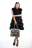 Fur bags, fur shoulder bag , white fur bag