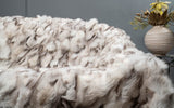 Real Fox Fur Blanket Throw • Luxury Genuine Fur Blanket Bedspread • Housewarming Gift • Vintage Fur Blanket for Living Room