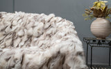Real Fox Fur Blanket Throw • Luxury Genuine Fur Blanket Bedspread • Housewarming Gift • Vintage Fur Blanket for Living Room